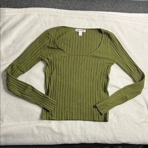 Joe Fresh Olive Ribbed Knit Top